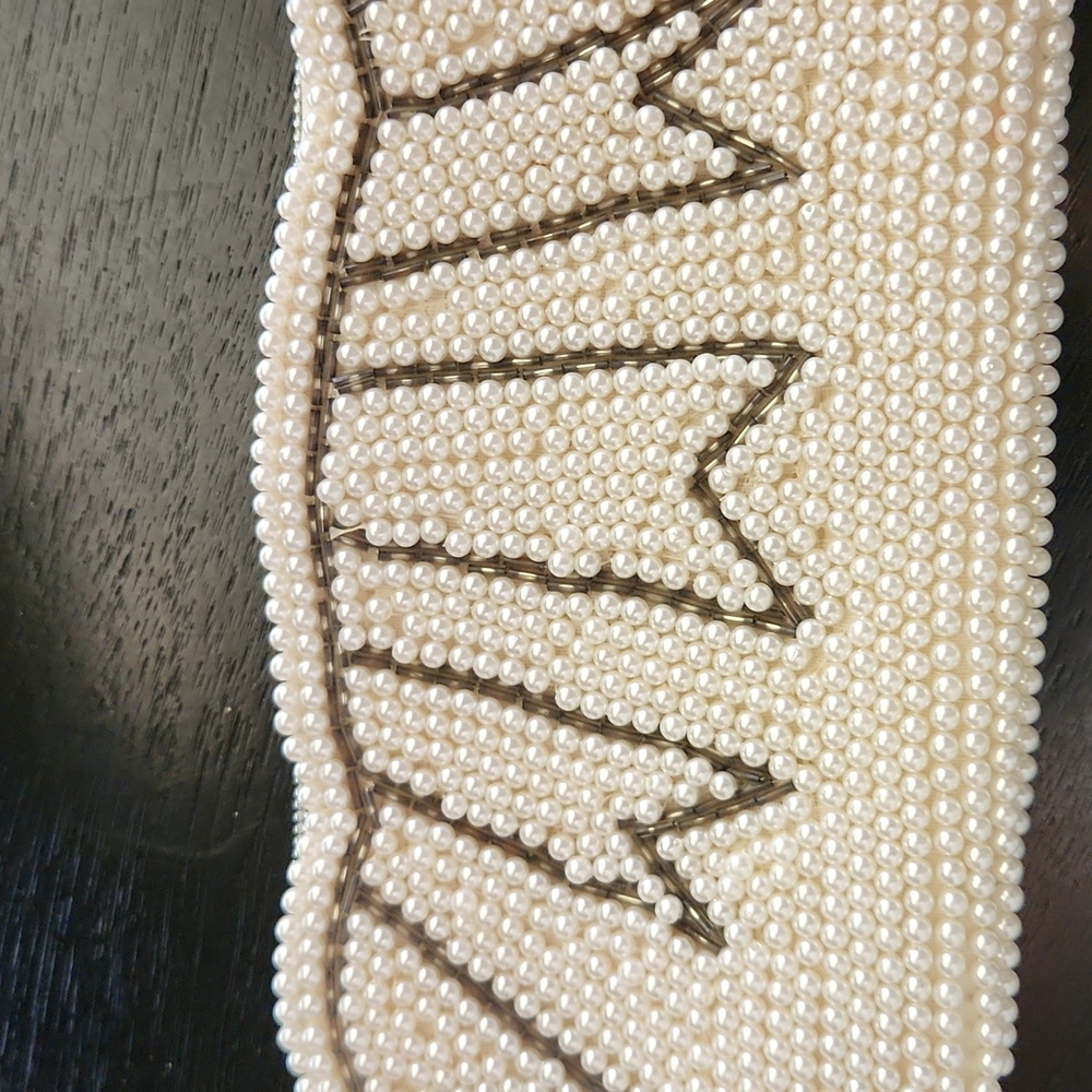 1960's vintage beaded faux pearls clutch bag made in Japan - Picture 5 of 9